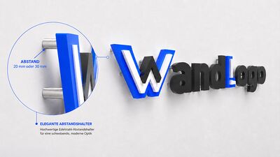 3D Wandlogo mit Abstandhalter