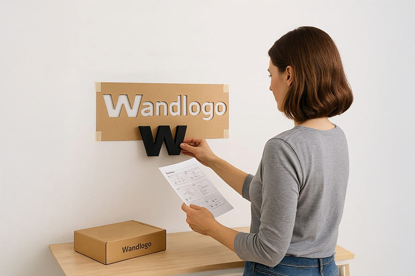 3D Wandlogo Versand un Montage