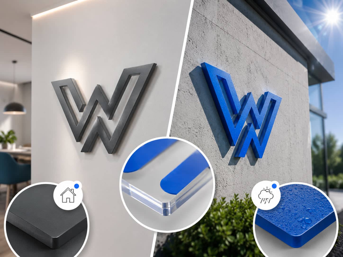 Die richtige Materialwahl für hochwertige 3D Wandlogos